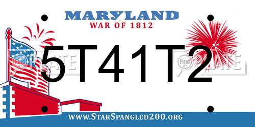 5T41T2 Maryland License Plate