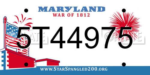 5T44975 Maryland License Plate
