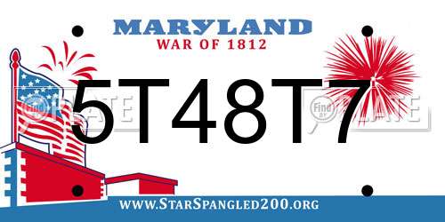 5T48T7 Maryland License Plate