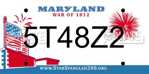 5T48Z2 Maryland License Plate