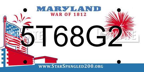 5T68G2 Maryland License Plate