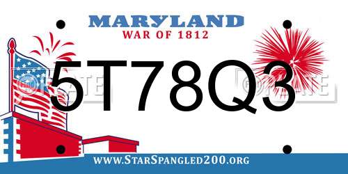 5T78Q3 Maryland License Plate