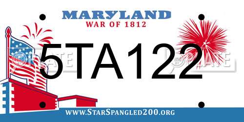 5TA122 Maryland License Plate