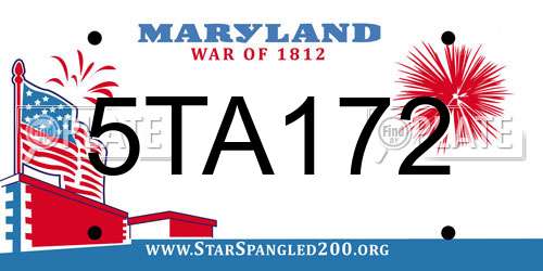 5TA172 Maryland License Plate