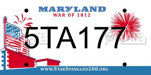 5TA177 Maryland License Plate