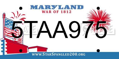5TAA975 Maryland License Plate