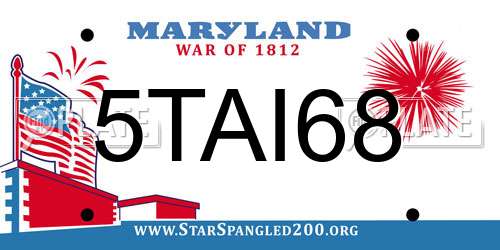 5TAI68 Maryland License Plate