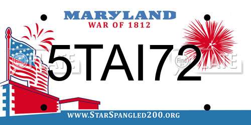 5TAI72 Maryland License Plate