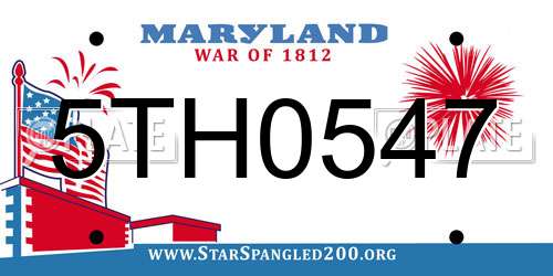 5TH0547 Maryland License Plate