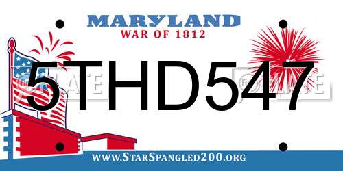 5THD547 Maryland License Plate