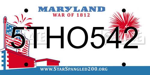 5THO542 Maryland License Plate