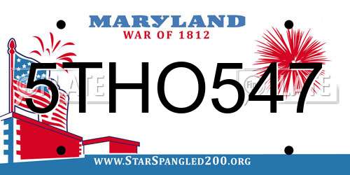 5THO547 Maryland License Plate