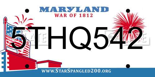 5THQ542 Maryland License Plate