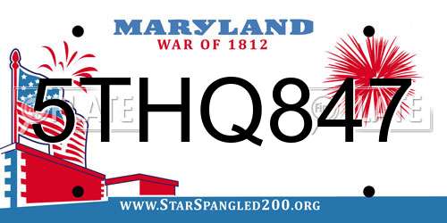5THQ847 Maryland License Plate