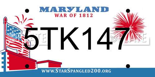 5TK147 Maryland License Plate
