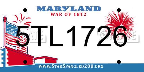 5TL1726 Maryland License Plate