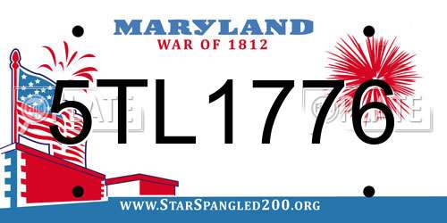 5TL1776 Maryland License Plate