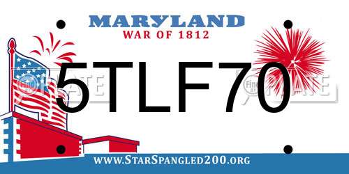 5TLF70 Maryland License Plate