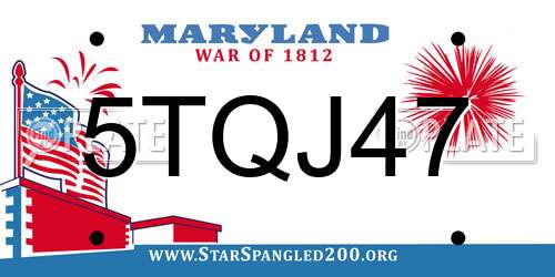 5TQJ47 Maryland License Plate