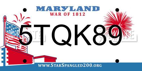 5TQK89 Maryland License Plate