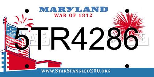 5TR4286 Maryland License Plate