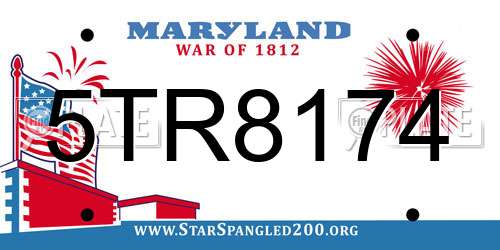 5TR8174 Maryland License Plate