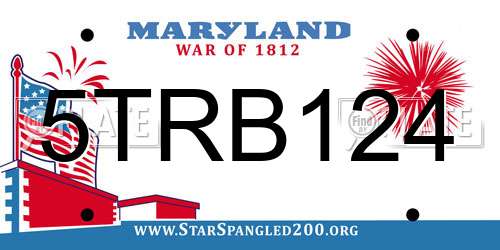 5TRB124 Maryland License Plate