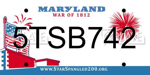 5TSB742 Maryland License Plate
