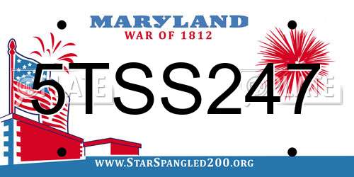5TSS247 Maryland License Plate