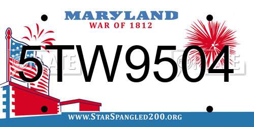 5TW9504 Maryland License Plate