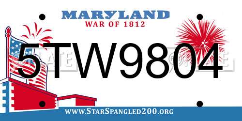 5TW9804 Maryland License Plate