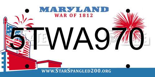 5TWA970 Maryland License Plate