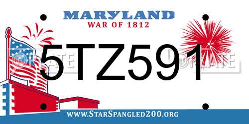 5TZ591 Maryland License Plate