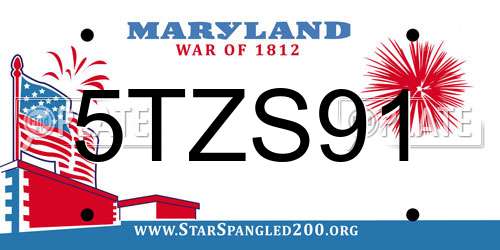 5TZS91 Maryland License Plate