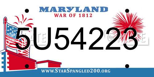 5U54223 Maryland License Plate