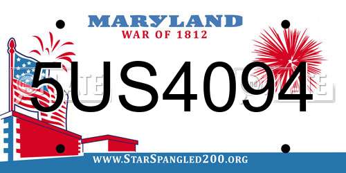 5US4094 Maryland License Plate