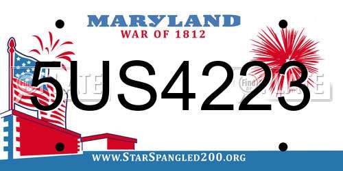 5US4223 Maryland License Plate