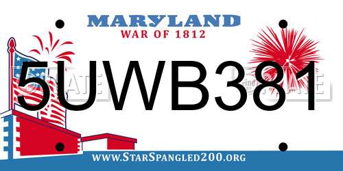 5UWB381 Maryland License Plate