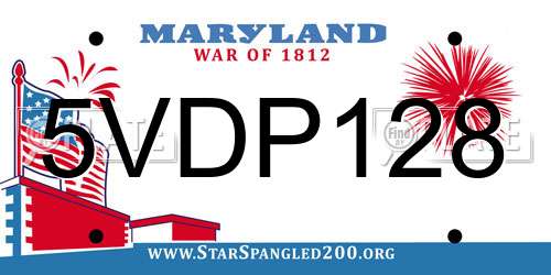 5VDP128 Maryland License Plate