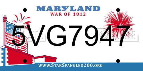 5VG7947 Maryland License Plate