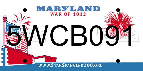 5WCB091 Maryland License Plate