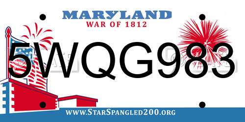 5WQG983 Maryland License Plate