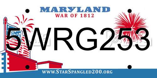 5WRG253 Maryland License Plate