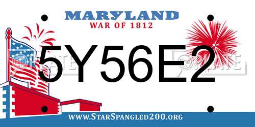 5Y56E2 Maryland License Plate