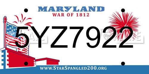 5YZ7922 Maryland License Plate