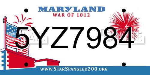 5YZ7984 Maryland License Plate