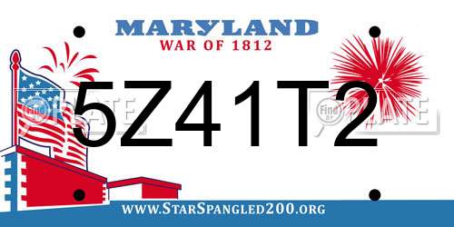 5Z41T2 Maryland License Plate