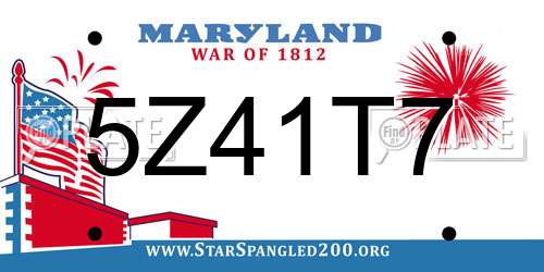 5Z41T7 Maryland License Plate