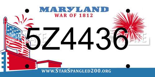 5Z4436 Maryland License Plate