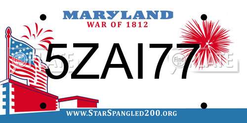 5ZAI77 Maryland License Plate